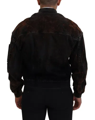 Pre-owned Dsquared2 Dsquared² Brown Cotton Bomber Zipper Pocket Sleeves Men's Jacket ()