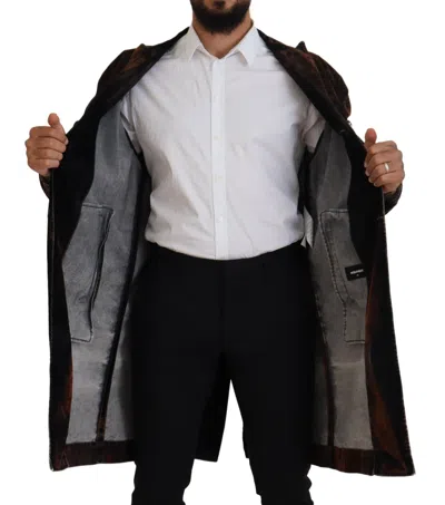 Pre-owned Dsquared2 Dsquared² Brown Full Button Men Long Coat Cotton Men's Jacket ()