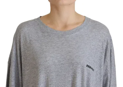 Pre-owned Dsquared2 Dsquared² Gray Crystal Embellished Cotton Long Sleeves Women's Dress ()