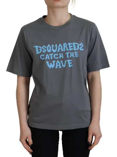 Pre-owned Dsquared2 Dsquared² Gray Logo Cotton Crewneck Short Sleeve Tee Women's T-shirt ()