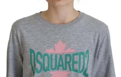 Pre-owned Dsquared2 Dsquared² Gray Logo Cotton Crewneck Short Sleeve Tee Women's T-shirt ()