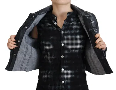 Pre-owned Dsquared2 Dsquared² Gray Washed Cotton Distressed Denim Women's Jacket ()