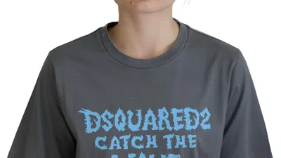 Pre-owned Dsquared2 Dsquared² Gray Logo Cotton Crewneck Short Sleeve Tee Women's T-shirt ()