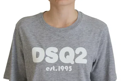 Pre-owned Dsquared2 Dsquared² Gray Logo Cotton Crewneck Short Sleeve Tee Women's T-shirt ()