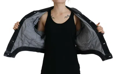 Pre-owned Dsquared2 Dsquared² Gray Washed Cotton Cropped Denim Women's Jacket ()