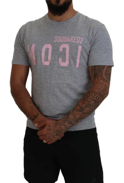 Pre-owned Dsquared2 Dsquared² Gray Logo Cotton Short Sleeves Crewneck Men's T-shirt ()
