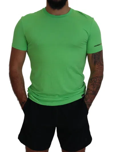 Dsquared2 Green Modal Short Sleeves Crewneck T-shirt In Green