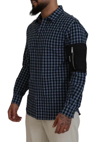 Pre-owned Dsquared2 Dsquared² Multicolor Black Arm Plaid Men Long Sleeves Men's Shirt ()