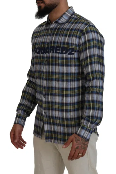 Pre-owned Dsquared2 Dsquared² Multicolor Checkered Casual Men Long Sleeves Men's Shirt ()
