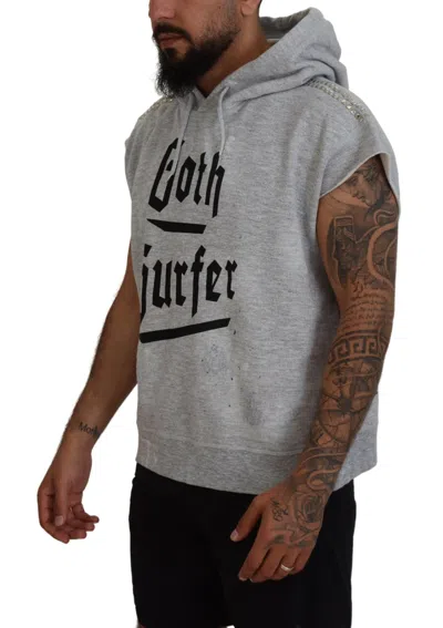 Pre-owned Dsquared2 Dsquared² Light Gray Cotton Short Sleeves Hooded Men's T-shirt ()