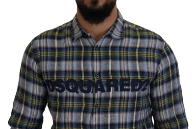 Pre-owned Dsquared2 Dsquared² Multicolor Checkered Casual Men Long Sleeves Men's Shirt ()