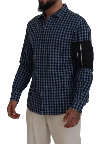 Pre-owned Dsquared2 Dsquared² Multicolor Black Arm Plaid Men Long Sleeves Men's Shirt ()