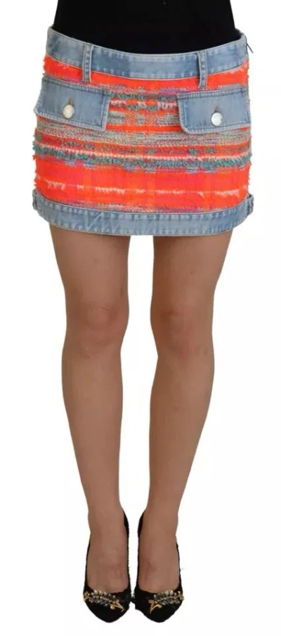 Pre-owned Dsquared2 Dsquared² Multicolor Polyester Low Waist A-line Denim Women's Skirt ()