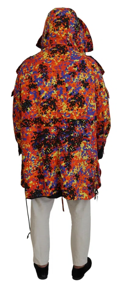 Pre-owned Dsquared2 Dsquared² Multicolor Long Hooded Cargo Pocket Coat Men's Jacket ()