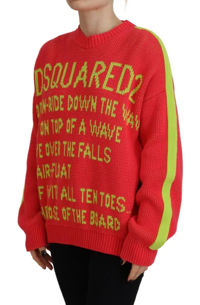 Pre-owned Dsquared2 Dsquared² Multicolor Cotton Knitted Crewneck Pullover Women's Sweater ()