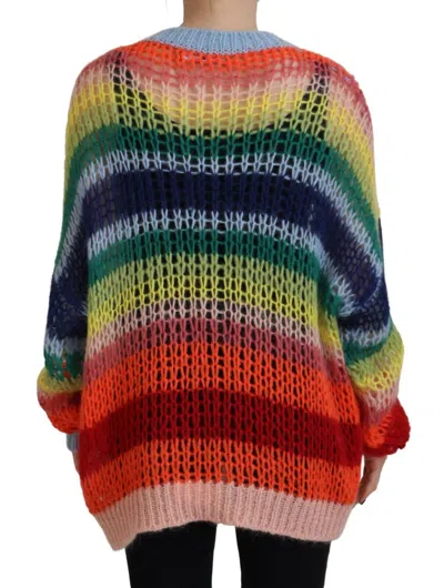 Pre-owned Dsquared2 Dsquared² Multicolor Knitted Mohair Crewneck Pullover Women's Sweater ()