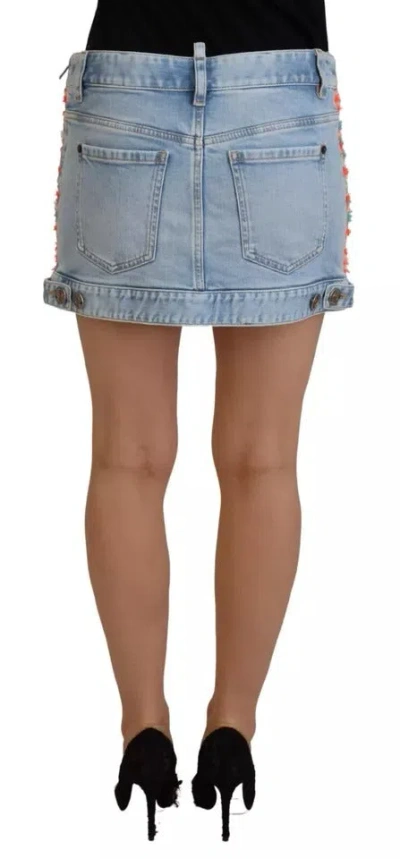 Pre-owned Dsquared2 Dsquared² Multicolor Polyester Low Waist A-line Denim Women's Skirt ()