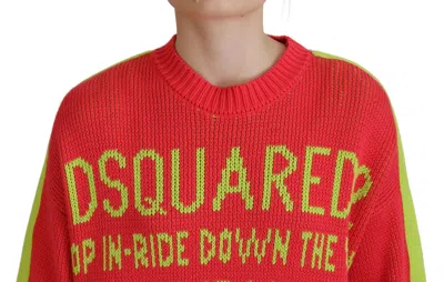 Pre-owned Dsquared2 Dsquared² Multicolor Cotton Knitted Crewneck Pullover Women's Sweater ()