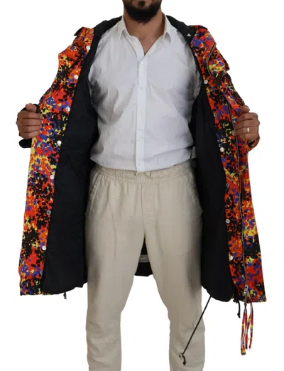Pre-owned Dsquared2 Dsquared² Multicolor Long Hooded Cargo Pocket Coat Men's Jacket ()