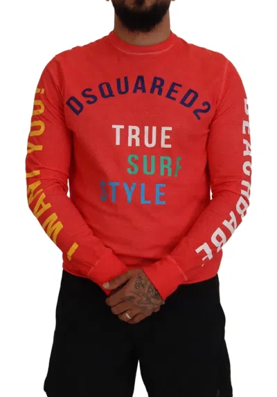 Pre-owned Dsquared2 Dsquared² Orange Colorful Print Long Sleeves Top Men's T-shirt ()