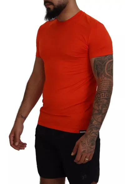 Pre-owned Dsquared2 Dsquared² Orange Modal Short Sleeves Crewneck Men's T-shirt ()