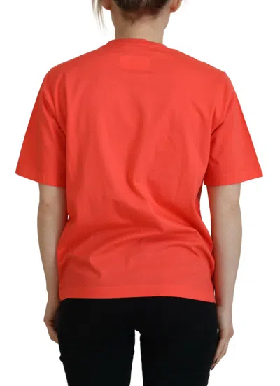 Pre-owned Dsquared2 Dsquared² Orange Logo Cotton Crewneck Short Sleeve Women's T-shirt ()