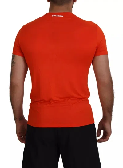 Pre-owned Dsquared2 Dsquared² Orange Modal Short Sleeves Crewneck Men's T-shirt ()