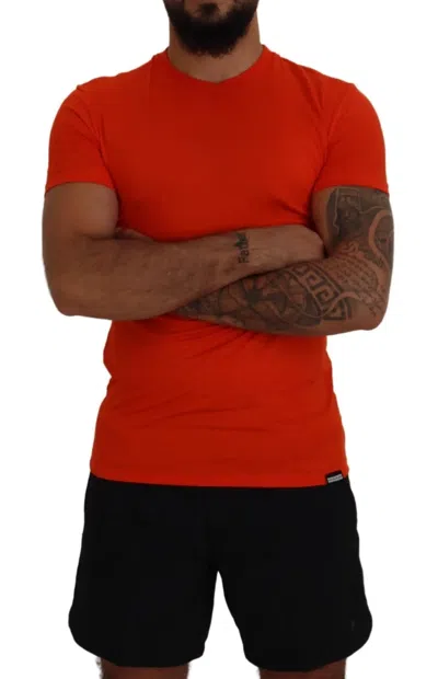 Pre-owned Dsquared2 Dsquared² Orange Modal Short Sleeves Crewneck Men's T-shirt ()