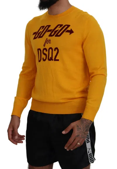 Pre-owned Dsquared2 Dsquared² Orange Wool Long Sleeves Men Pullover Men's Sweater ()