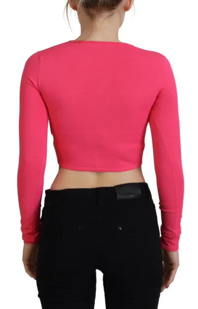 Pre-owned Dsquared2 Dsquared² Pink Viscose Knit Open Chest Long Sleeves Women's Top ()