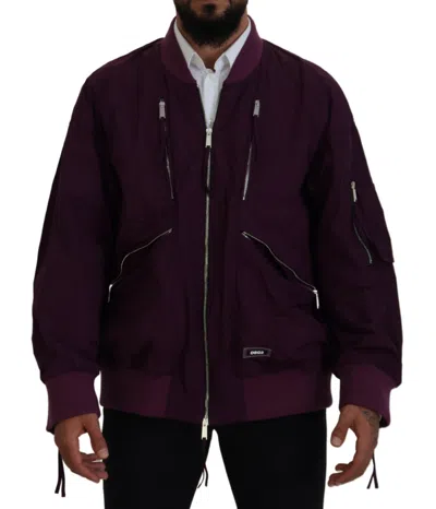 Pre-owned Dsquared2 Dsquared² Purple Polyester Full Zipper Bomber Men's Jacket ()