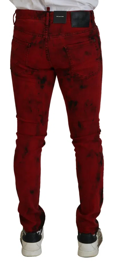 Pre-owned Dsquared2 Dsquared² Red Cotton Tie Dye Skinny Casual Men Denim Men's Jeans ()