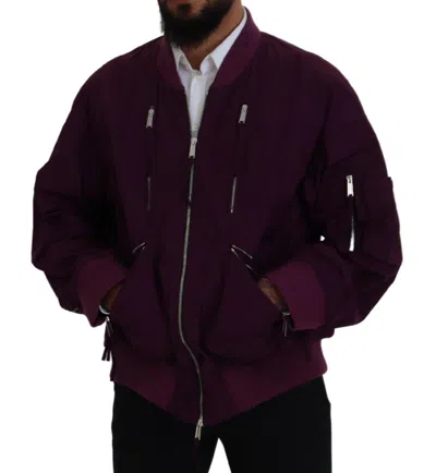 Pre-owned Dsquared2 Dsquared² Purple Polyester Full Zipper Bomber Men's Jacket ()