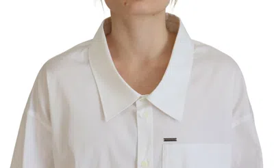 Pre-owned Dsquared2 Dsquared² White Cotton Button Down Collared Dress Shirt Women's Top ()
