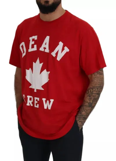 Pre-owned Dsquared2 Dsquared² Red Printed Cotton Short Sleeves Crewneck Men's T-shirt ()