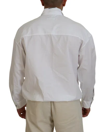 Pre-owned Dsquared2 Dsquared² White Cotton Collared Casual Men Long Sleeves Men's Jacket ()