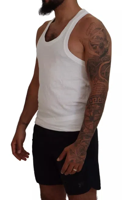 Pre-owned Dsquared2 Dsquared² White Cotton Linen Sleeveless Tank Men's T-shirt ()