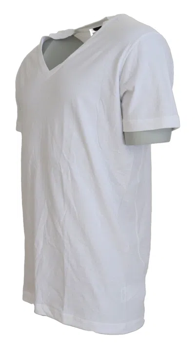 Pre-owned Dsquared2 Dsquared² White Cotton Linen Short Sleeves V-neck Men's T-shirt ()