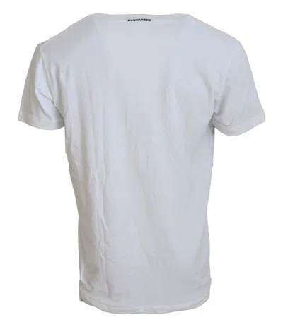 Pre-owned Dsquared2 Dsquared² White Cotton Linen Short Sleeves V-neck Men's T-shirt ()