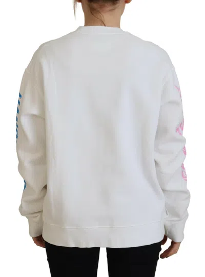 Pre-owned Dsquared2 Dsquared² White Cotton Printed Women Long Sleeve Women's Sweater ()