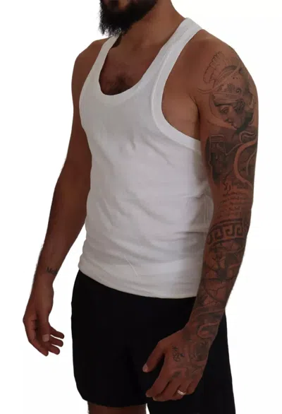 Pre-owned Dsquared2 Dsquared² White Cotton Linen Sleeveless Tank Men's T-shirt ()