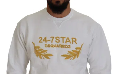 Pre-owned Dsquared2 Dsquared² White Embroidered Crewneck Sweatshirt Men's Sweater ()