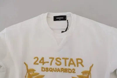Pre-owned Dsquared2 Dsquared² White Embroidered Crewneck Sweatshirt Men's Sweater ()