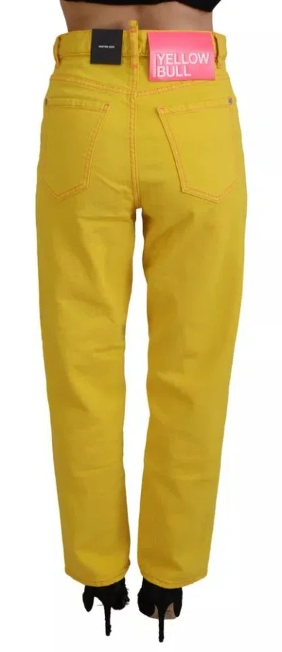 Pre-owned Dsquared2 Dsquared² Yellow Cotton High Waist Straight Denim Boston Women's Jeans ()