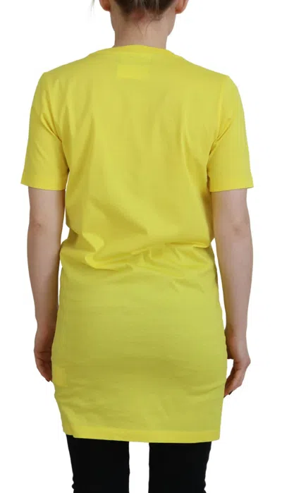 Pre-owned Dsquared2 Dsquared² Yellow Cottonshiny Icon Renny Dress Crewneck Women's T-shirt ()