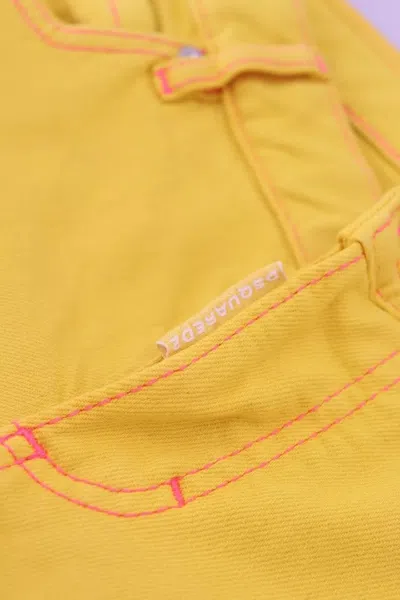 Pre-owned Dsquared² Yellow Cotton Low Waist Cropped Jennifer Denim Women's Jeans ()