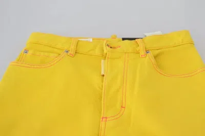 Pre-owned Dsquared2 Dsquared² Yellow Cotton High Waist Straight Denim Boston Women's Jeans ()