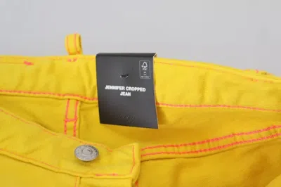 Pre-owned Dsquared2 Dsquared² Yellow Cotton Low Waist Cropped Jennifer Denim Women's Jeans ()