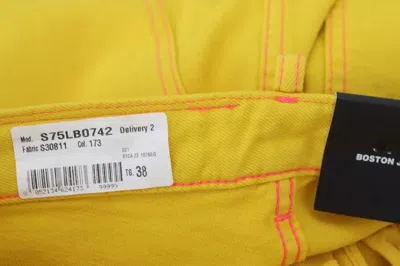 Pre-owned Dsquared2 Dsquared² Yellow Cotton High Waist Straight Denim Boston Women's Jeans ()