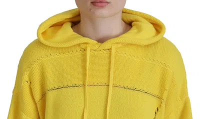 Pre-owned Dsquared2 Dsquared² Yellow Cotton Knitted Hooded Pullover Women's Sweater ()